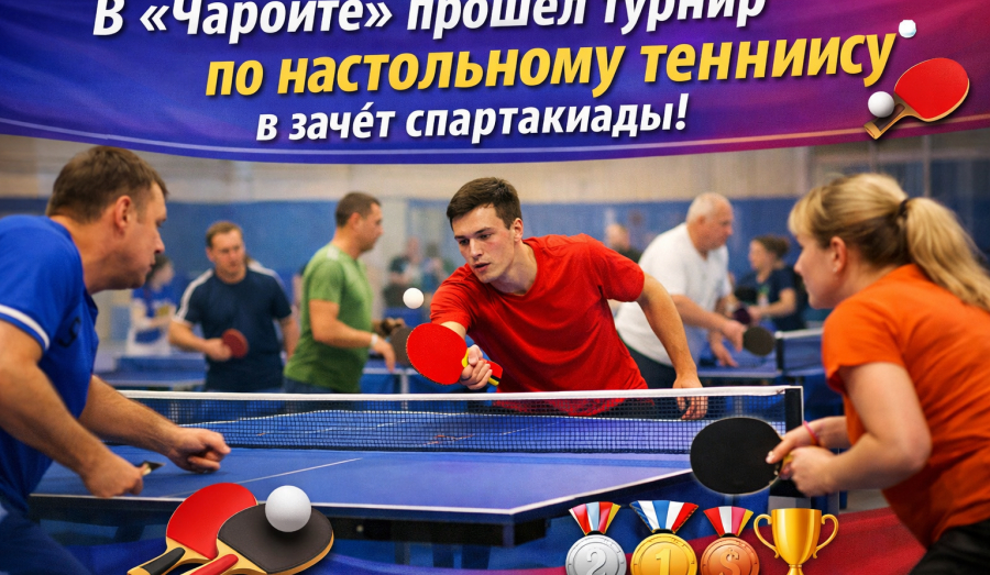В «Чароите» прошёл турнир по настольному теннису в зачёт спартакиады! 🏓
